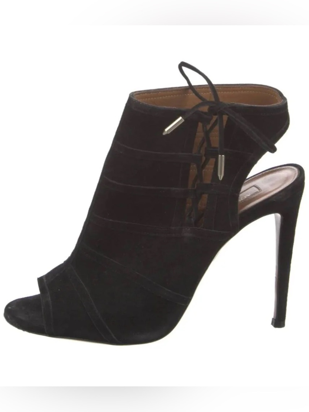 Aquazzura Suede Oui Baby Peep Toe Booties